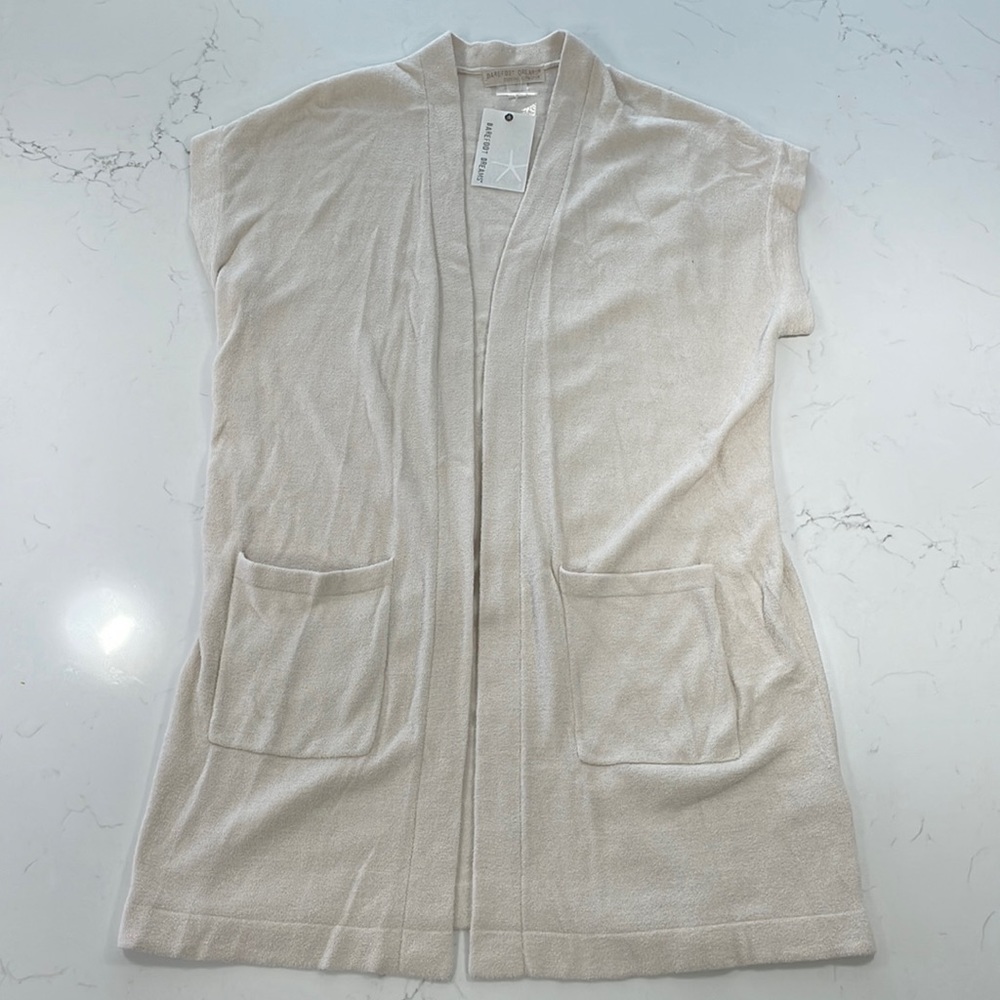 Barefoot dreams sleeveless long cardigan